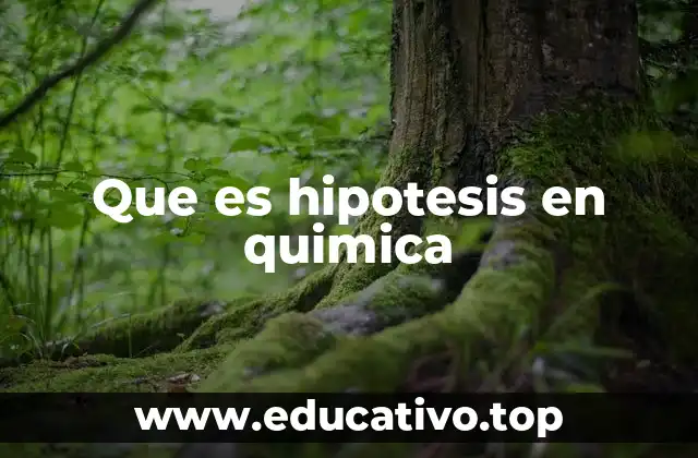 Que es hipotesis en quimica
