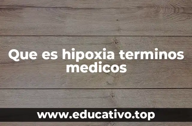 Que es hipoxia terminos medicos