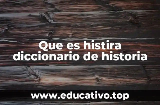 Que es histira diccionario de historia