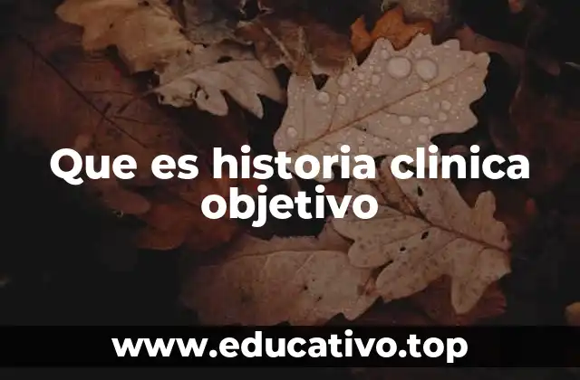 Que es historia clinica objetivo