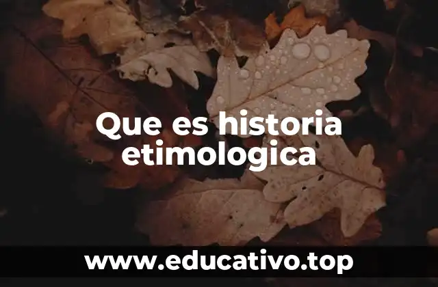 Que es historia etimologica