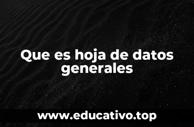 Que es hoja de datos generales