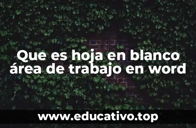 Que es hoja en blanco área de trabajo en word
