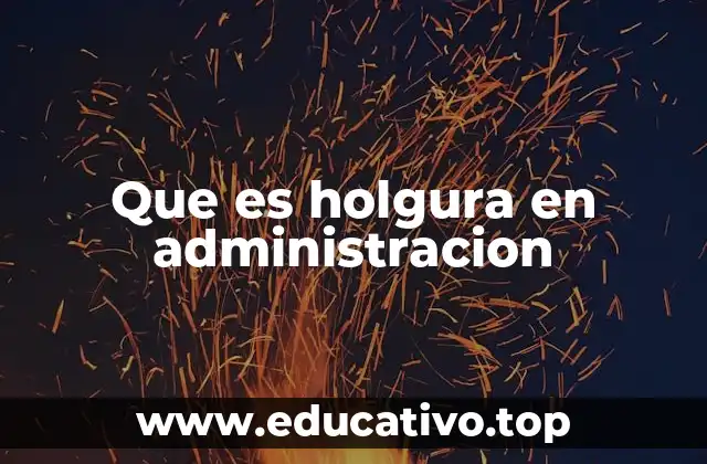 Que es holgura en administracion