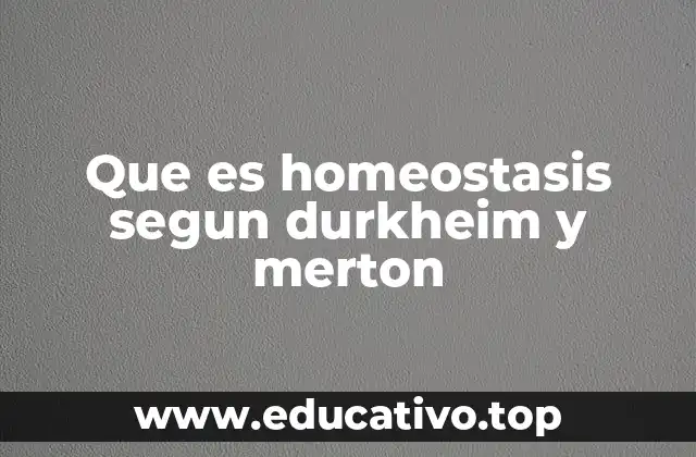 Que es homeostasis segun durkheim y merton