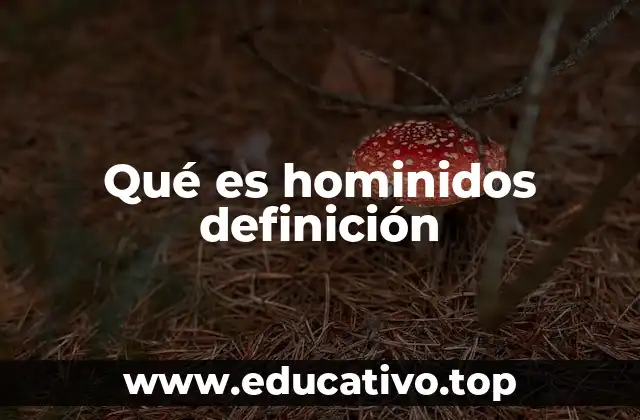 Qué es hominidos definición