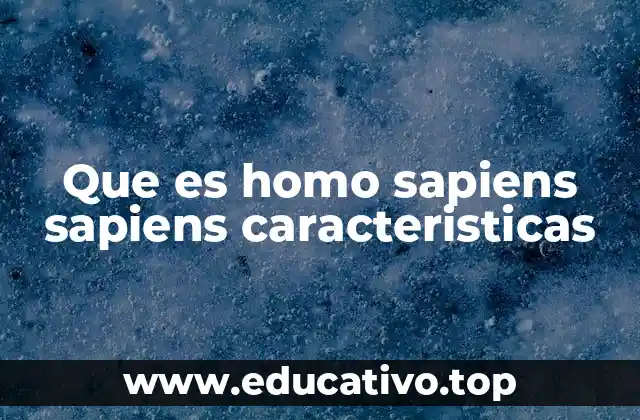 Que es homo sapiens sapiens caracteristicas