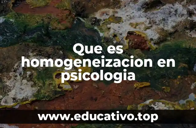 Que es homogeneizacion en psicologia