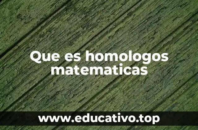Que es homologos matematicas
