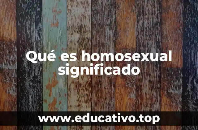Qué es homosexual significado