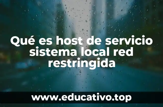 Qué es host de servicio sistema local red restringida