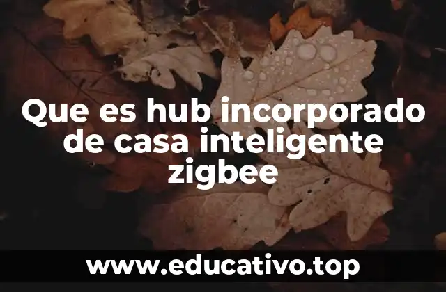 Que es hub incorporado de casa inteligente zigbee