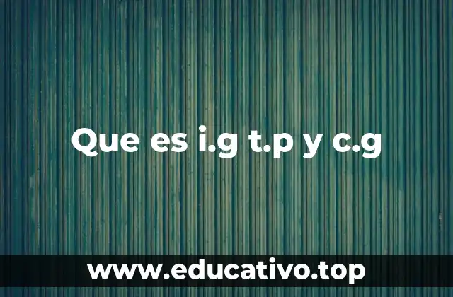 Que es i.g t.p y c.g