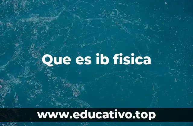 Que es ib fisica