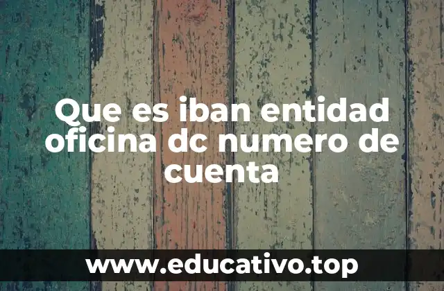 Que es iban entidad oficina dc numero de cuenta