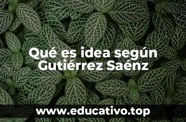 Qué es idea según Gutiérrez Saénz
