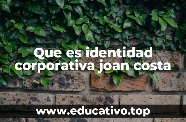 Que es identidad corporativa joan costa