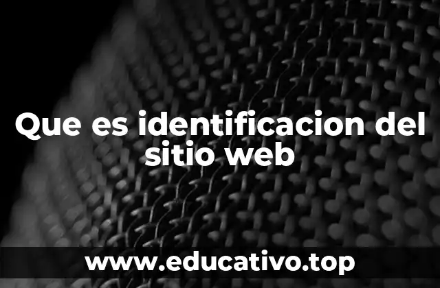 Que es identificacion del sitio web