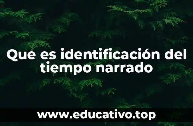 Que es identificación del tiempo narrado