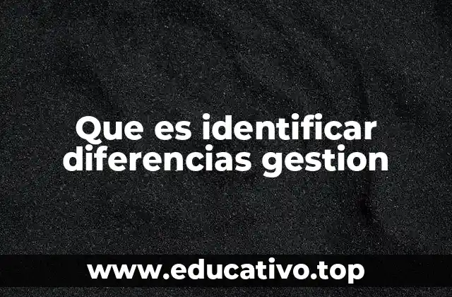 Que es identificar diferencias gestion