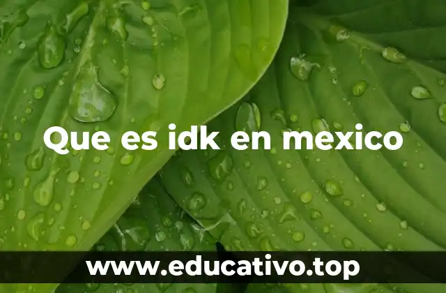 Que es idk en mexico