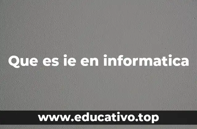 Que es ie en informatica