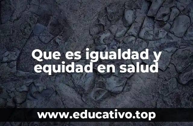 Que es igualdad y equidad en salud