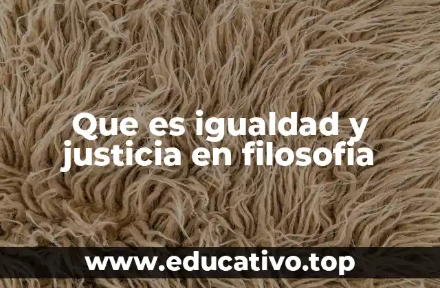 Que es igualdad y justicia en filosofia