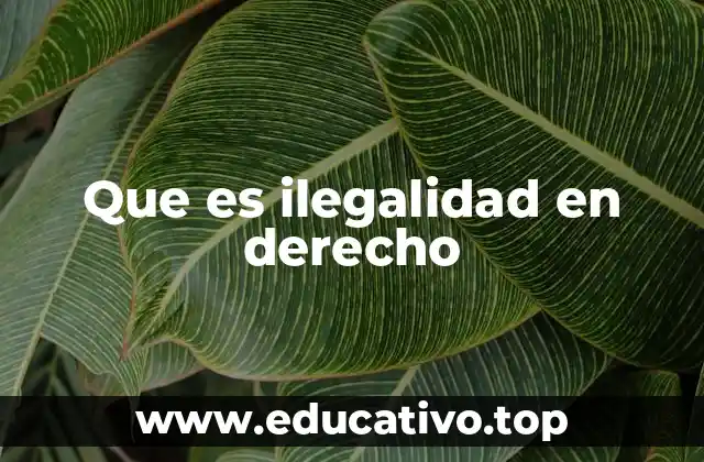 Que es ilegalidad en derecho