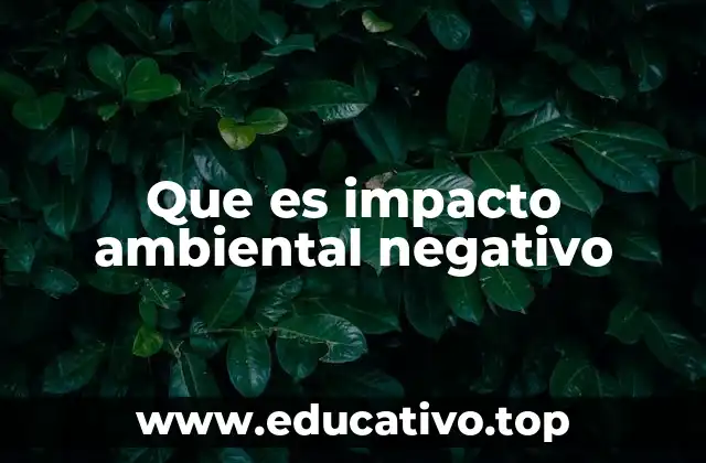 Que es impacto ambiental negativo