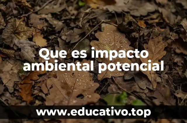Que es impacto ambiental potencial