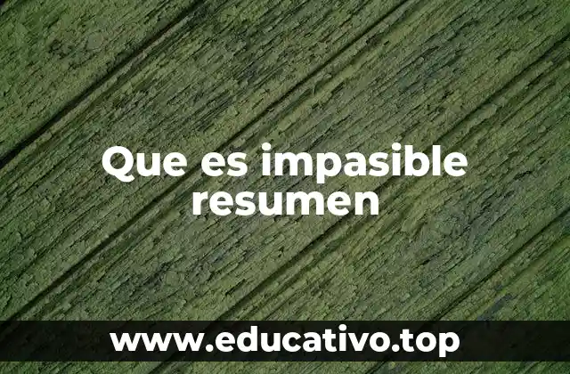 Que es impasible resumen