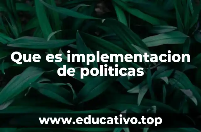 Que es implementacion de politicas