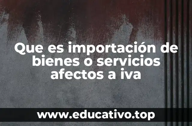Que es importación de bienes o servicios afectos a iva