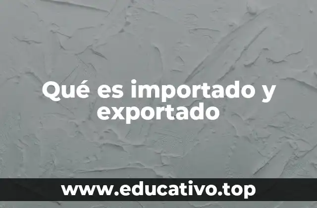 Qué es importado y exportado