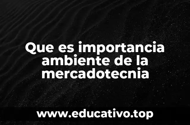 Que es importancia ambiente de la mercadotecnia