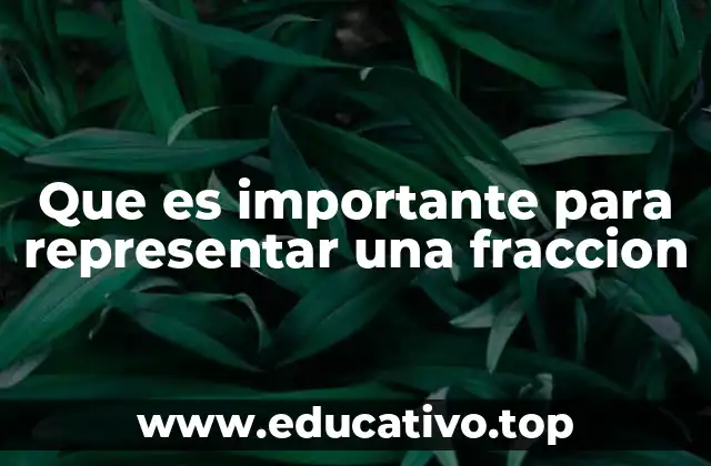 Que es importante para representar una fraccion