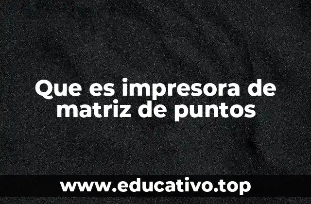 Que es impresora de matriz de puntos