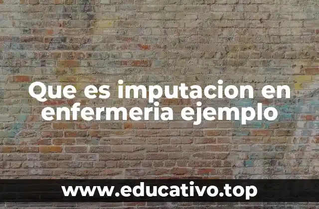 Que es imputacion en enfermeria ejemplo