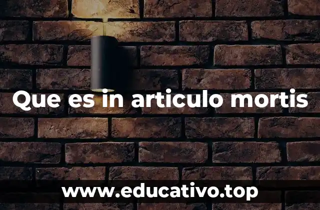 Que es in articulo mortis