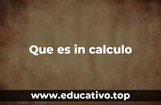 Que es in calculo