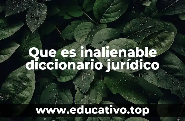Que es inalienable diccionario jurídico