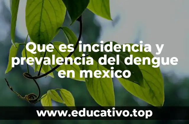 Que es incidencia y prevalencia del dengue en mexico
