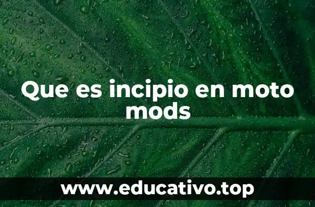 Que es incipio en moto mods