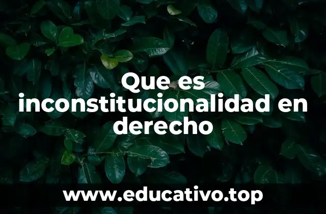 Que es inconstitucionalidad en derecho
