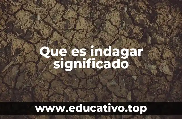Que es indagar significado