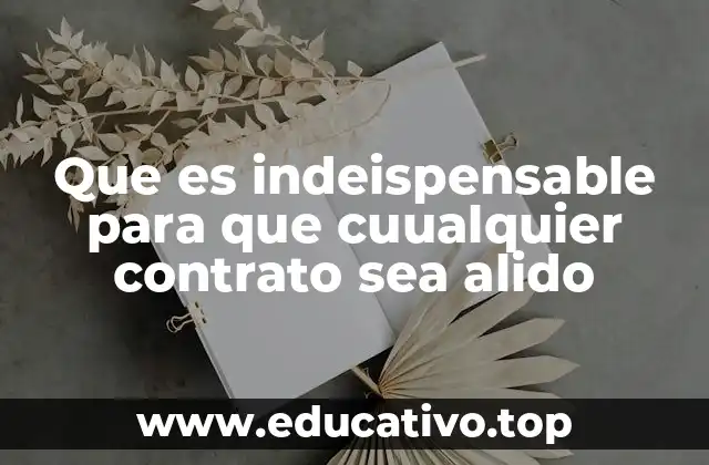 Que es indeispensable para que cuualquier contrato sea alido
