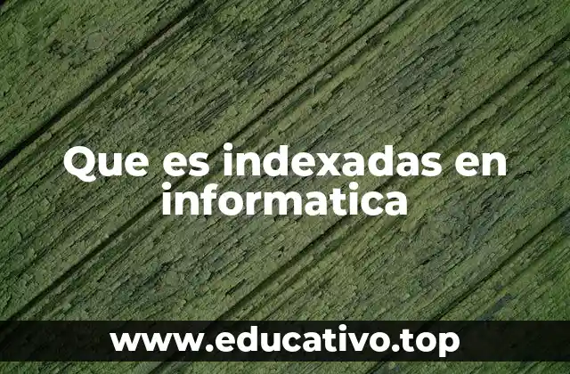 Que es indexadas en informatica