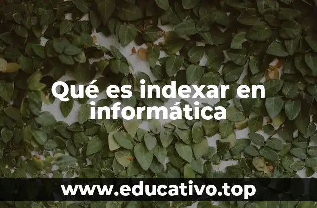 Qué es indexar en informática