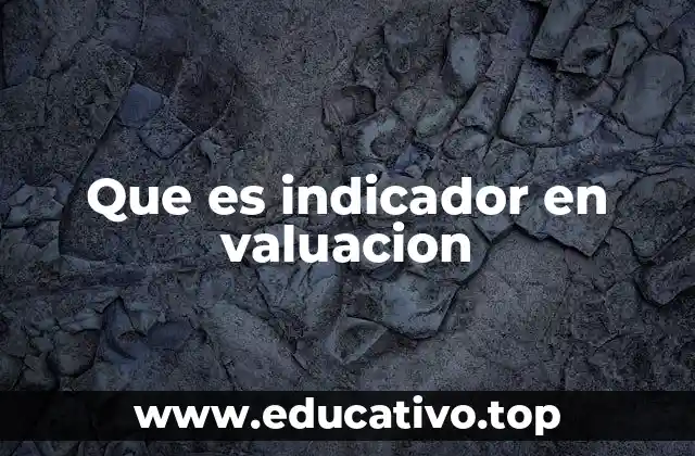 Que es indicador en valuacion